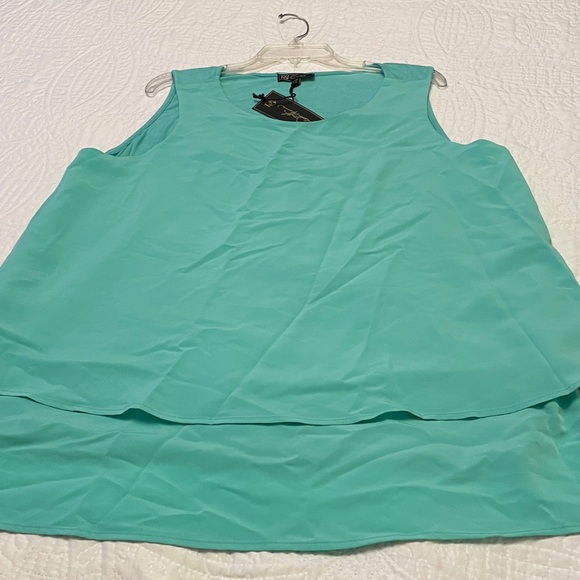 NWT DG2 by Diane Gilman Double Front Layer Dressy Tank Top Blouse XL - Picture 12 of 14